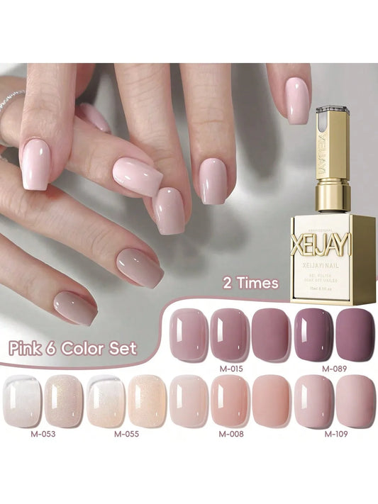 XEIJAYI 6pcs 15ml Gel Nail Set