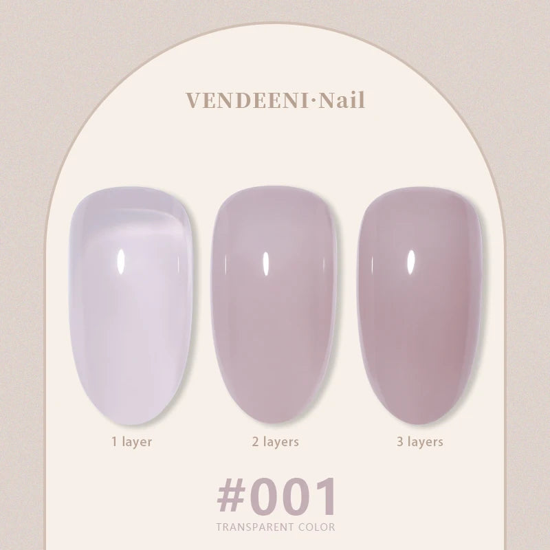 Vendeeni 24 Colors Jelly Transparent Gel Nail Polish 15ml