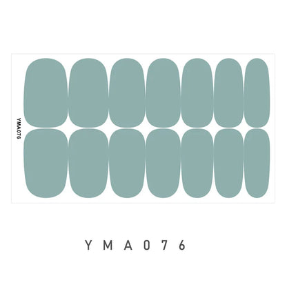 14 Nails Solid Color Simple Waterproof Nail Stickers