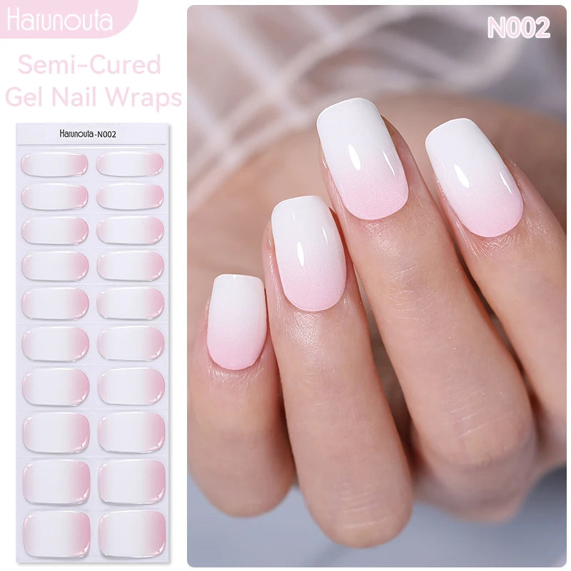 1 Sheet White French Semi-Cured Gel Nail Strips