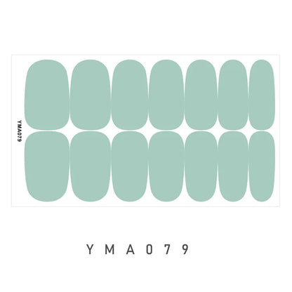 14 Nails Solid Color Simple Waterproof Nail Stickers