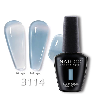 NAILCO 15ml Translucent Gel Nail Polish Semi-permanent Varnish