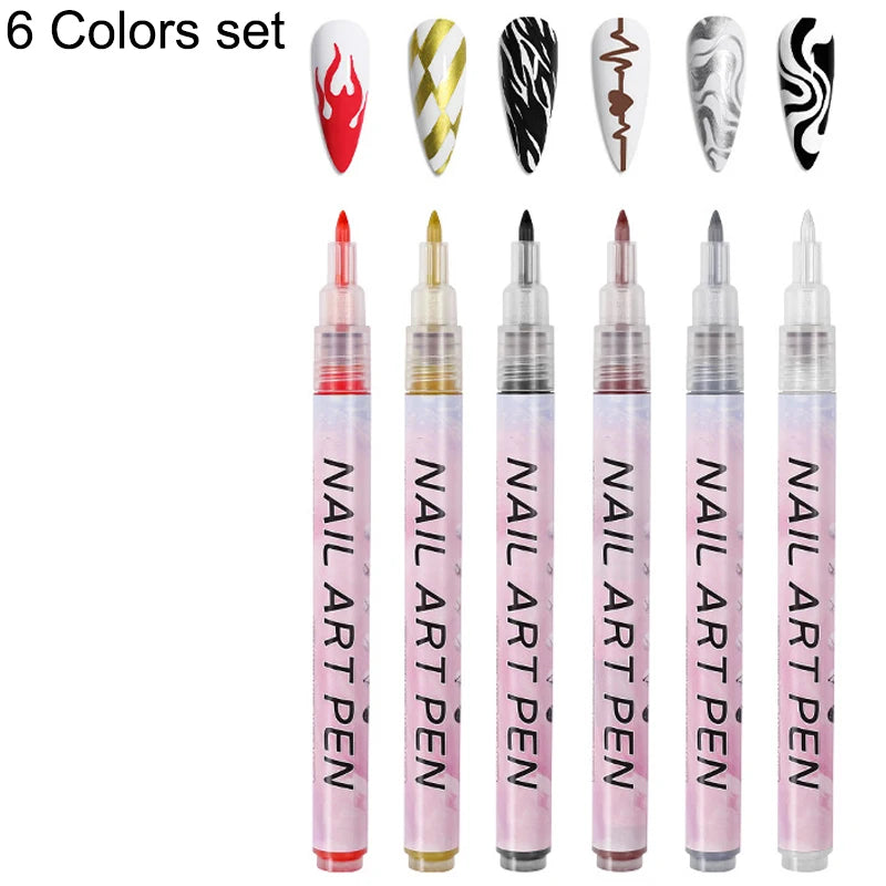 1 Set Nail Art Drawing Pen DIY 3D Abstract Line for Nail Art