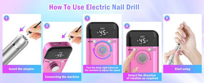 45000 RPM Portable Electric Nail Drill