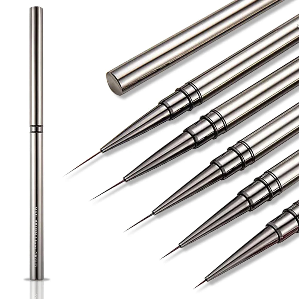 Silver Thin Nail Liner Brush 6/9/12/15/18mm