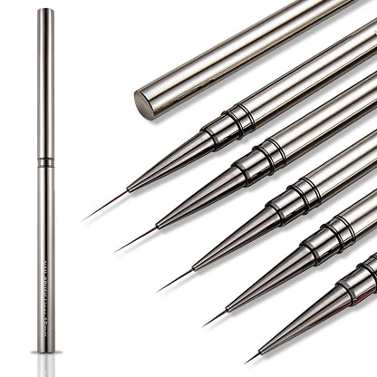 Silver Thin Nail Liner Brush 6/9/12/15/18mm
