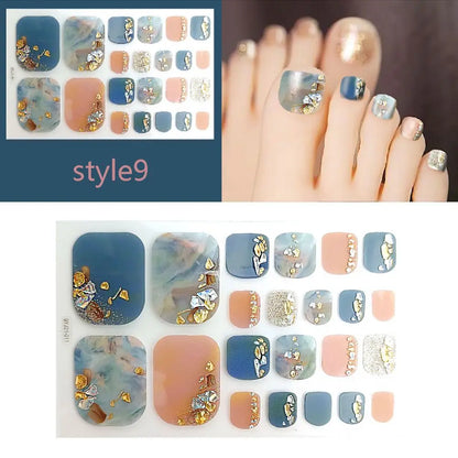 22pc Semi-Cured Gel Toe Nail Strips